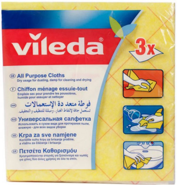 Серветки VILEDA універсальні Allpurpose Cloth 3 шт (4003790025419)